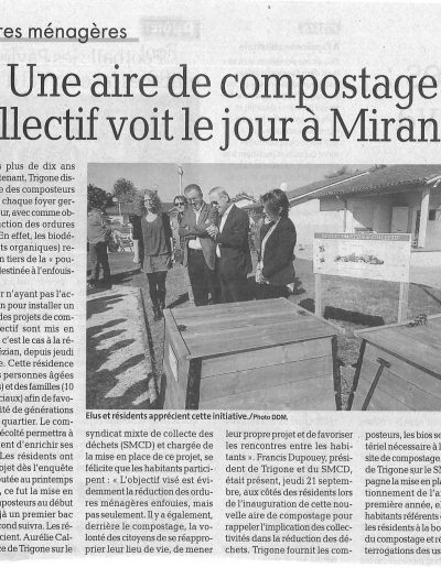Inauguration d'une aire de compostage collectif à Mirande - La Dépêche du Midi